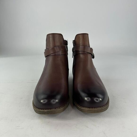 Propet Women's Tatum Boots US 9 Dark Burgandy Pull-On Side Zip Ankle Booties - Picture 2 of 13